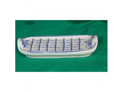 Odkladač na mýdlo bílá malovaná kamenina