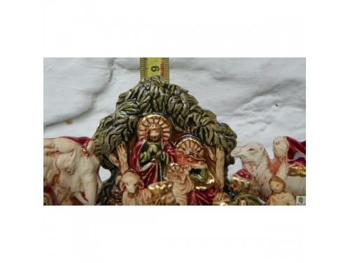 Keramický betlém,s třemi krály a zvířátky.