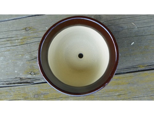 Květináč glazovaný koš 16cm s podmiskou.