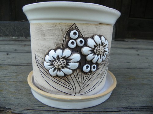 Květináč motiv květina 20cm.