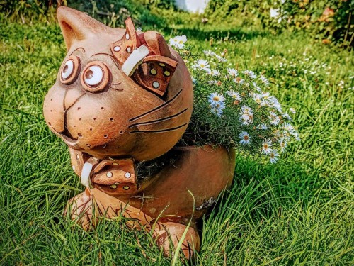 Květináč keramický-Kočka.