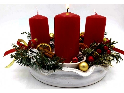 Svícen adventní. Modrošedý.