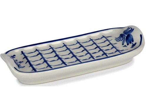 Odkladač na mýdlo bílá malovaná kamenina