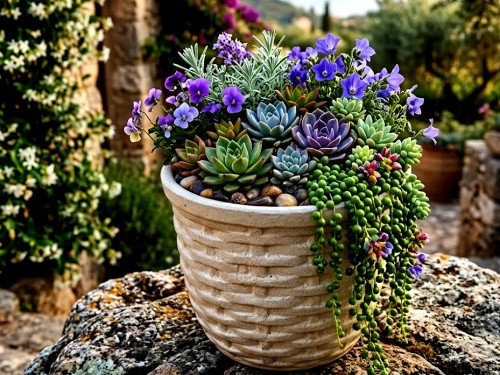 Květináč režný koš 14cm.