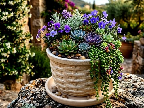 Květináč koš režný 16cm.