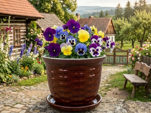 Květináč koš,glazovaný 16cm.