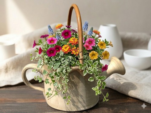 Obal na květináč. Kropáč keramický.