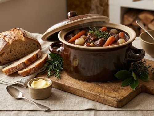 Kastrol selský, keramický, 4 litry s víkem